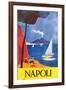 Travel Poster for Naples-null-Framed Art Print