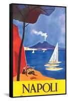 Travel Poster for Naples-null-Framed Stretched Canvas