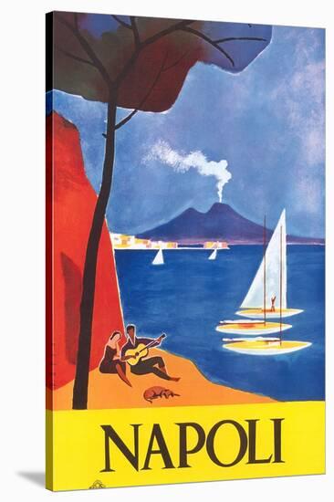 Travel Poster for Naples-null-Stretched Canvas