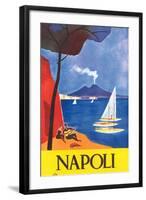 Travel Poster for Naples-null-Framed Art Print