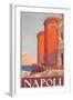 Travel Poster for Naples-null-Framed Art Print