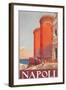 Travel Poster for Naples-null-Framed Art Print