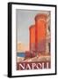 Travel Poster for Naples-null-Framed Art Print