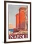 Travel Poster for Naples-null-Framed Art Print