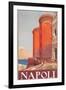 Travel Poster for Naples-null-Framed Art Print