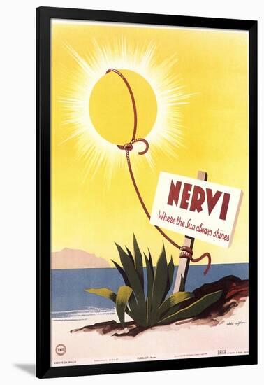 Travel Poster for Nervi-null-Framed Art Print