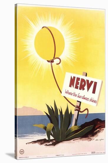 Travel Poster for Nervi-null-Stretched Canvas