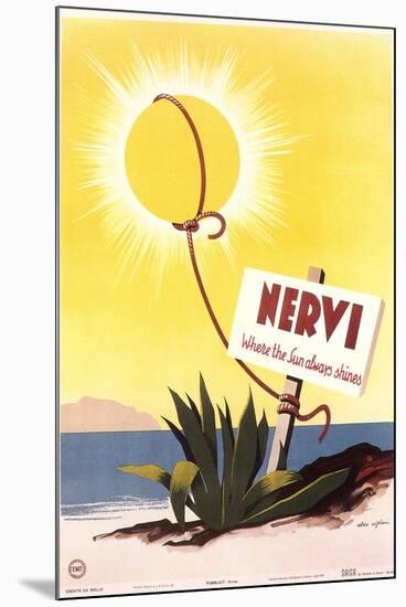 Travel Poster for Nervi-null-Mounted Art Print