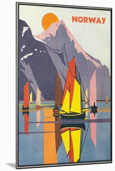 Travel Poster for Norway-null-Mounted Art Print