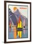 Travel Poster for Norway-null-Framed Art Print