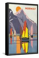 Travel Poster for Norway-null-Framed Stretched Canvas
