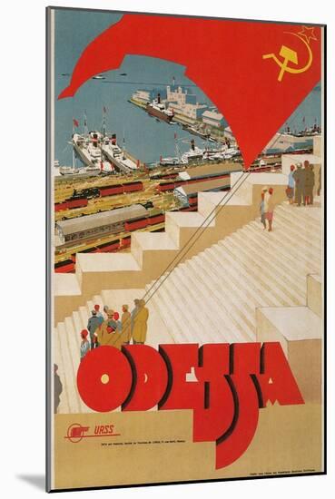 Travel Poster for Odessa, USSR-null-Mounted Art Print