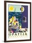 Travel Poster for Opatija, Yugoslavia-null-Framed Art Print