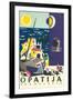 Travel Poster for Opatija, Yugoslavia-null-Framed Art Print