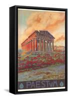 Travel Poster for Paestum-null-Framed Stretched Canvas