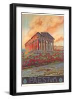 Travel Poster for Paestum-null-Framed Art Print