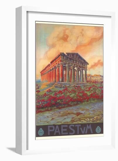 Travel Poster for Paestum-null-Framed Art Print