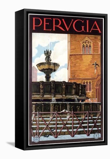 Travel Poster for Perugia-null-Framed Stretched Canvas