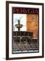 Travel Poster for Perugia-null-Framed Art Print