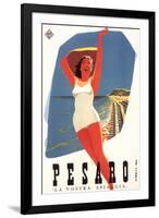 Travel Poster for Pesaro-null-Framed Art Print