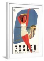 Travel Poster for Pesaro-null-Framed Art Print