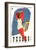 Travel Poster for Pesaro-null-Framed Art Print