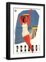 Travel Poster for Pesaro-null-Framed Art Print