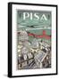 Travel Poster for Pisa-null-Framed Art Print