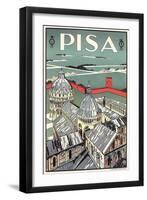 Travel Poster for Pisa-null-Framed Art Print