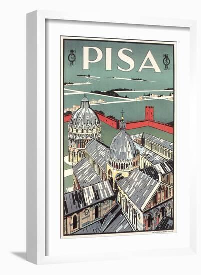 Travel Poster for Pisa-null-Framed Art Print