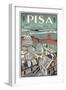 Travel Poster for Pisa-null-Framed Art Print