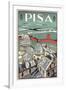 Travel Poster for Pisa-null-Framed Art Print