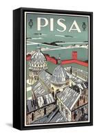 Travel Poster for Pisa-null-Framed Stretched Canvas