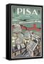 Travel Poster for Pisa-null-Framed Stretched Canvas