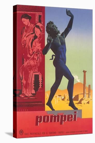 Travel Poster for Pompei-null-Stretched Canvas