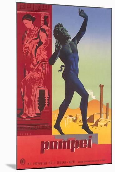 Travel Poster for Pompei-null-Mounted Art Print