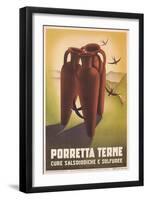 Travel Poster for Porretta Terme-null-Framed Art Print