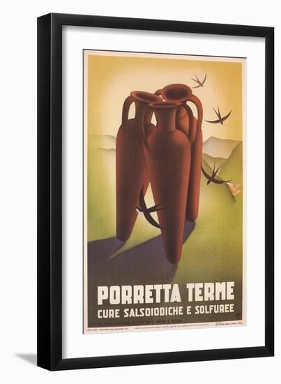 Travel Poster for Porretta Terme-null-Framed Art Print