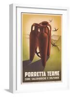 Travel Poster for Porretta Terme-null-Framed Art Print