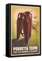 Travel Poster for Porretta Terme-null-Framed Stretched Canvas