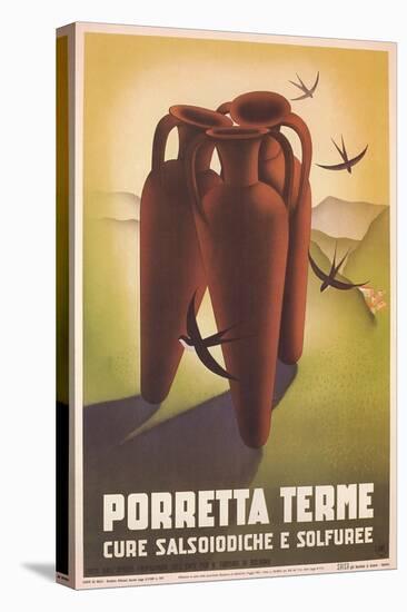 Travel Poster for Porretta Terme-null-Stretched Canvas