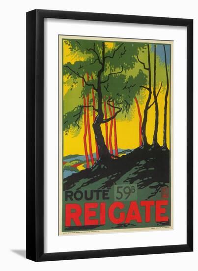 Travel Poster for Reigate, Surrey, England-null-Framed Art Print