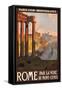 Travel Poster for Rome, Italy-null-Framed Stretched Canvas