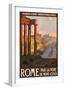 Travel Poster for Rome, Italy-null-Framed Art Print