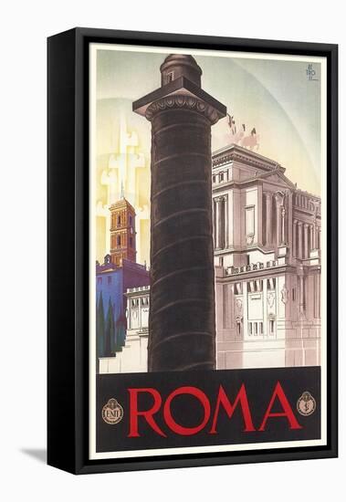 Travel Poster for Rome-null-Framed Stretched Canvas