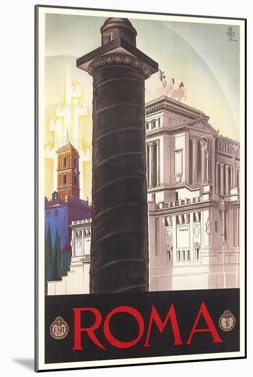Travel Poster for Rome-null-Mounted Art Print