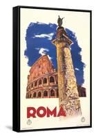 Travel Poster for Rome-null-Framed Stretched Canvas