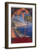 Travel Poster for Salerno-null-Framed Art Print