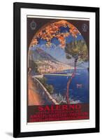 Travel Poster for Salerno-null-Framed Art Print