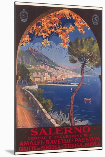 Travel Poster for Salerno-null-Mounted Art Print